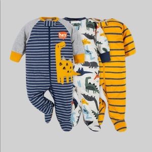 Baby Boys’ 3pk Zip-Front Sleep N’Play 0-3M